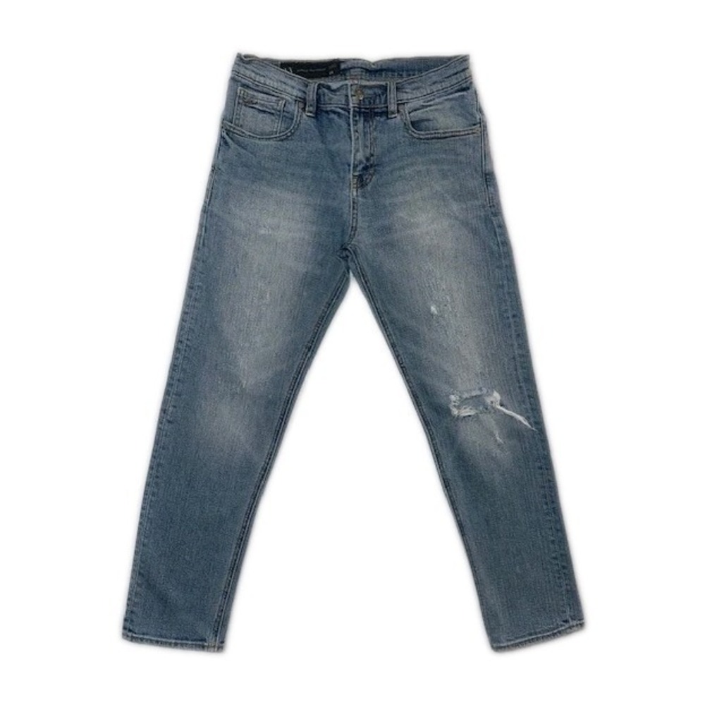 Armani Exchange womens size 2 boyfriend Jeans fit‎ blue distressed Denim Pants